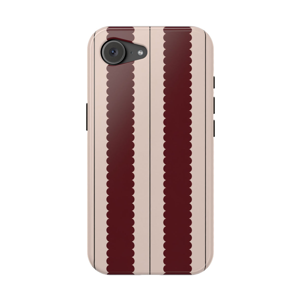 Burgundy Scallop Stripe Magnetic Phone Case, alternate view