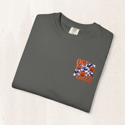 Embroidered Retro "October" Halloween Tee