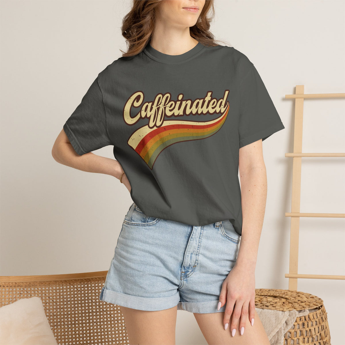 Caffeinated Retro Stripe Tee