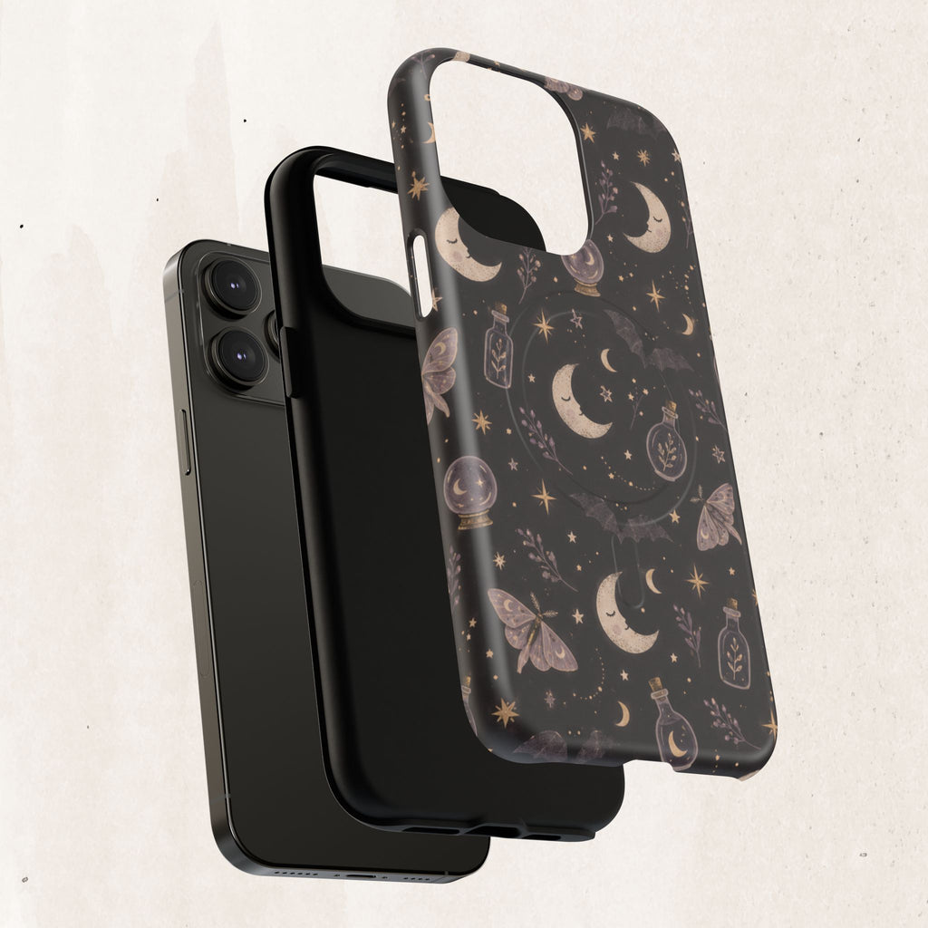 Moon & Moth Magnetic Phone Case — Celestial Protective Tough Case