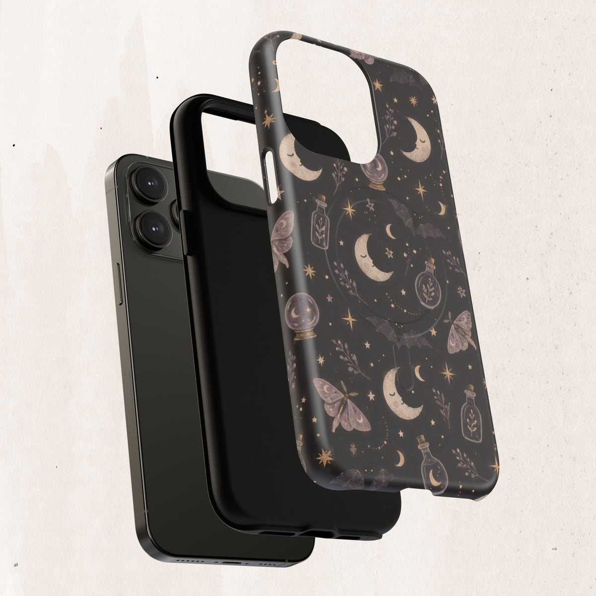 Moon & Moth Magnetic Phone Case — Celestial Protective Tough Case