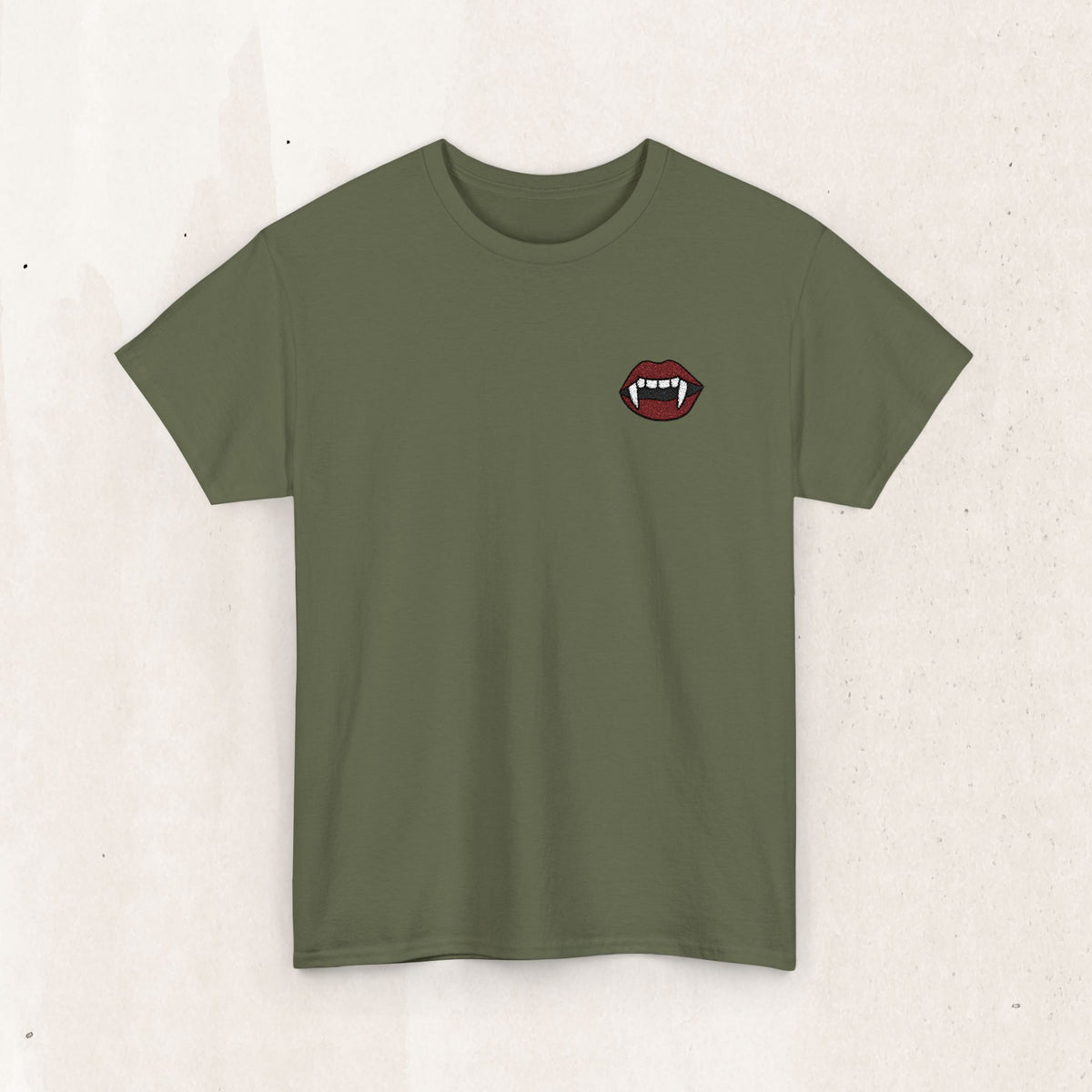 Embroidered Vampire Fangs Tee
