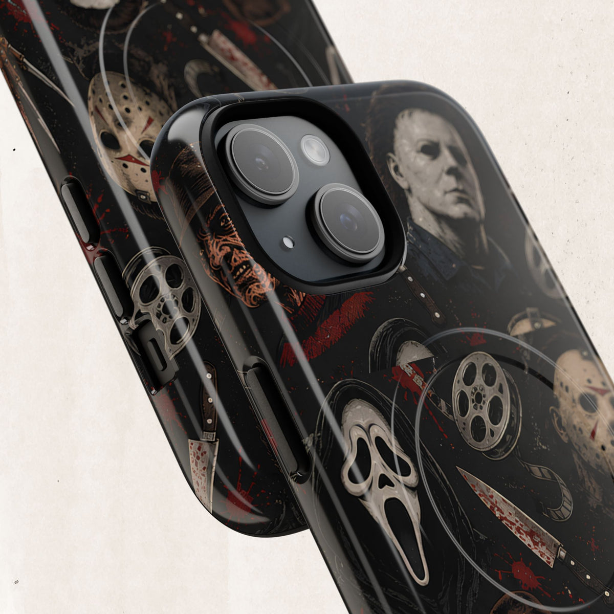 Horror Icons Magnetic Phone Case — Michael Myers, Freddy & Ghost Face Design