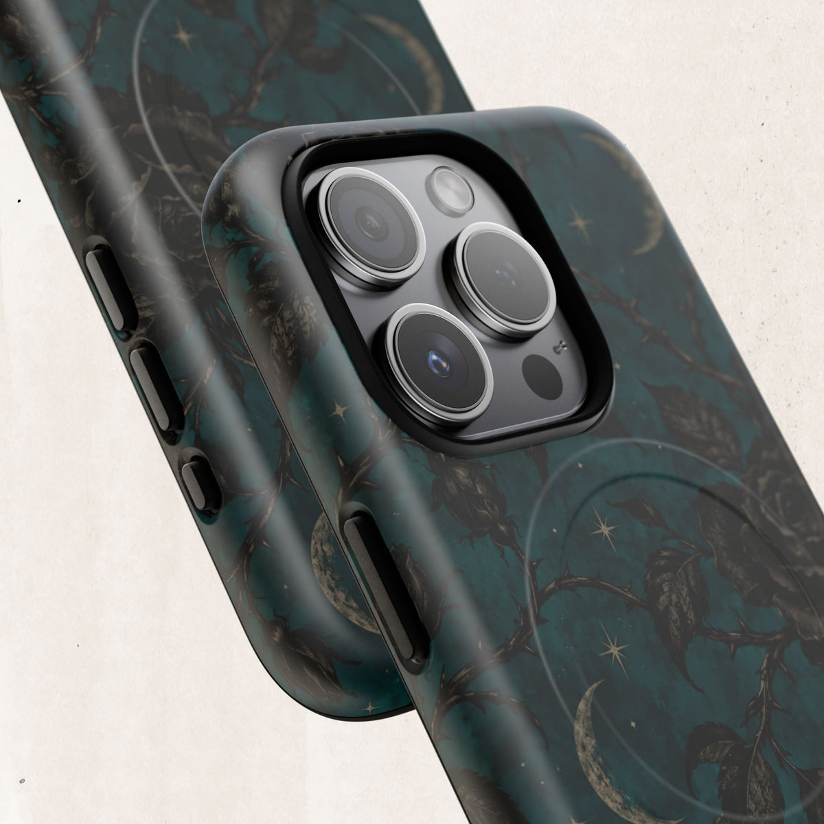 Teal Moon & Black Rose Tough Protective Case