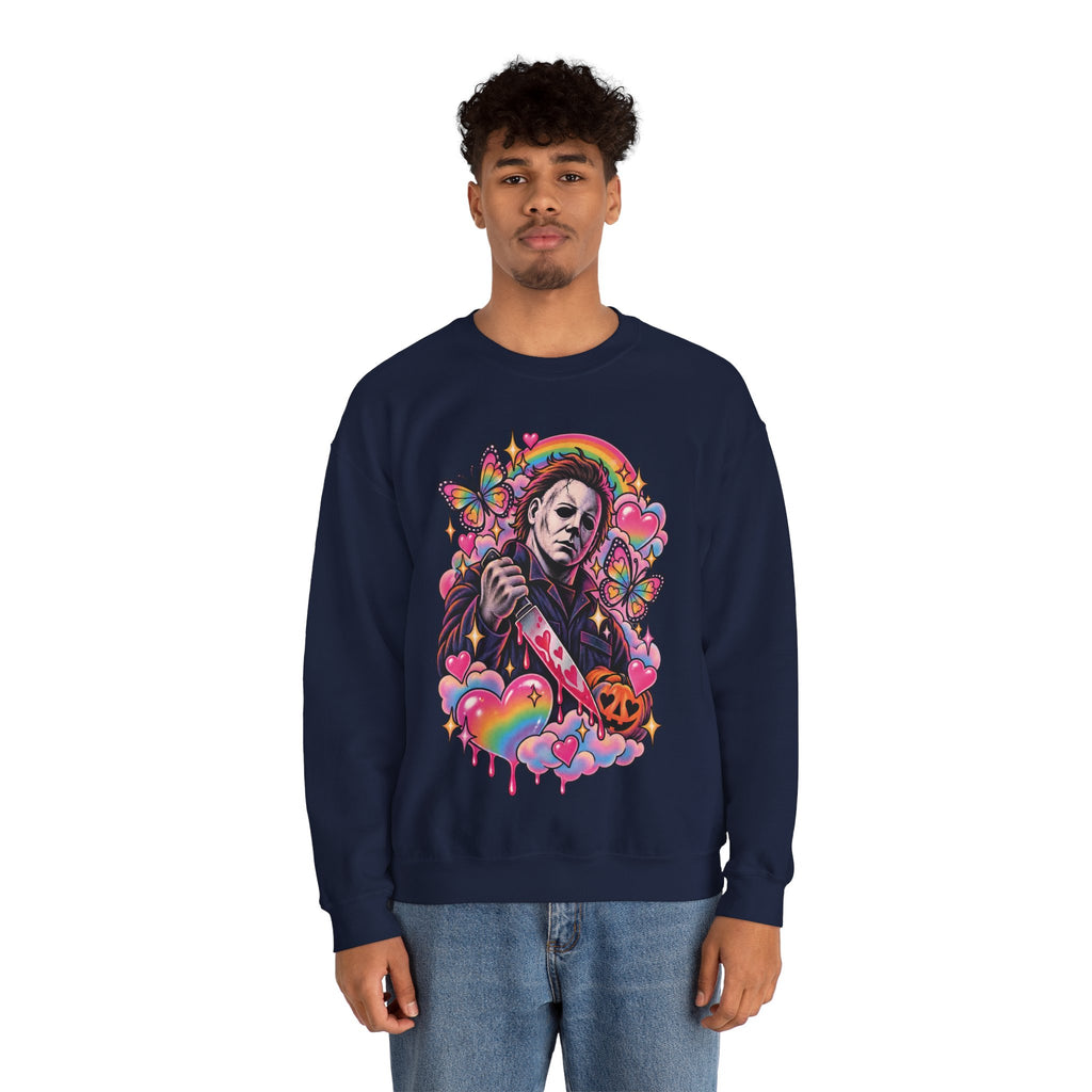Colorful Michael Myers Horror Heart Crewneck