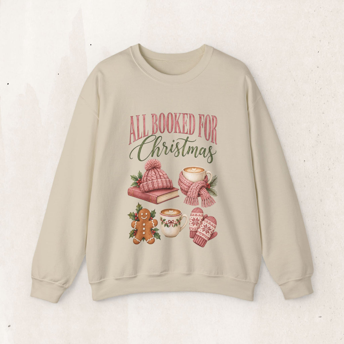 All Booked for Christmas Sweatshirt, Cozy Holiday Crewneck