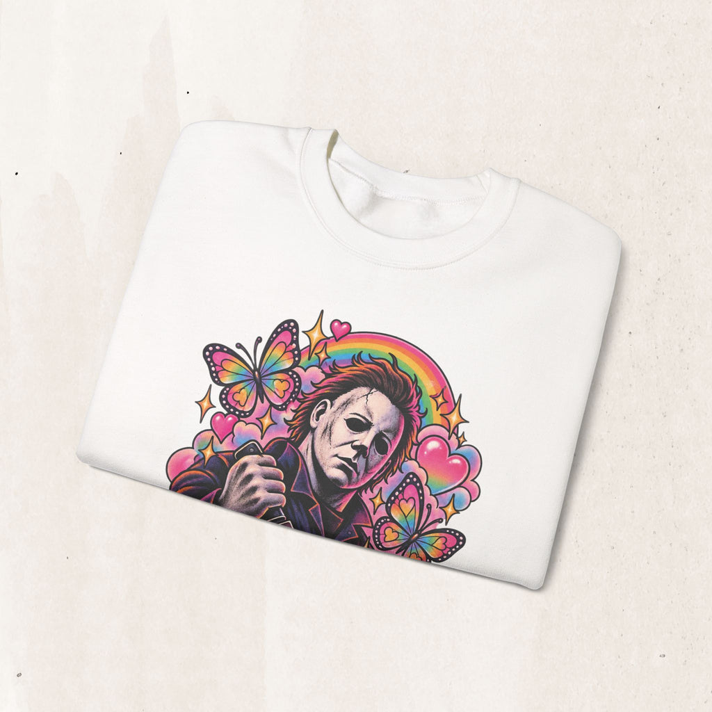 Colorful Michael Myers Horror Heart Crewneck