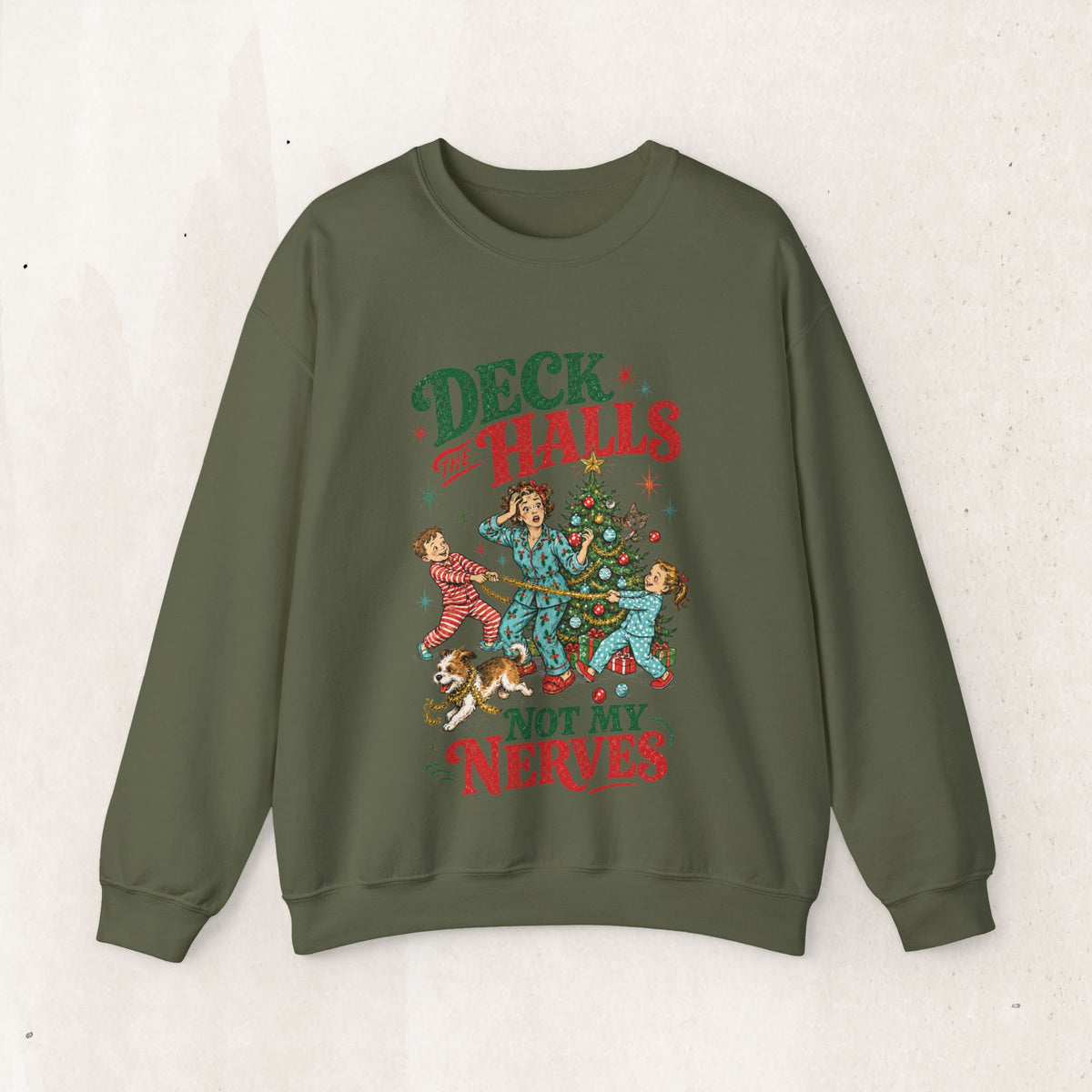 Christmas "Deck the Halls Not My Nerves" Crewneck Sweatshirt