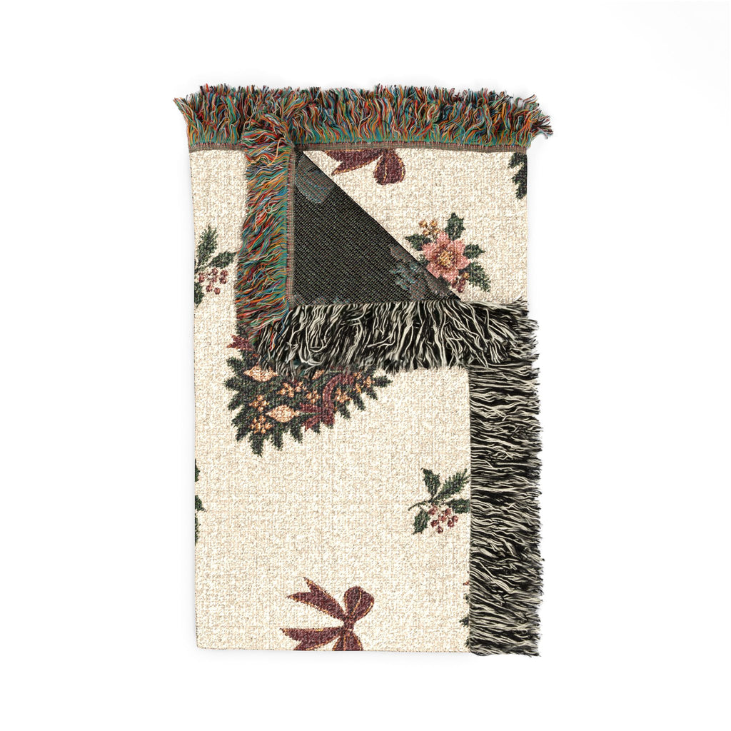 Vintage Christmas Tree Woven Blanket Printify