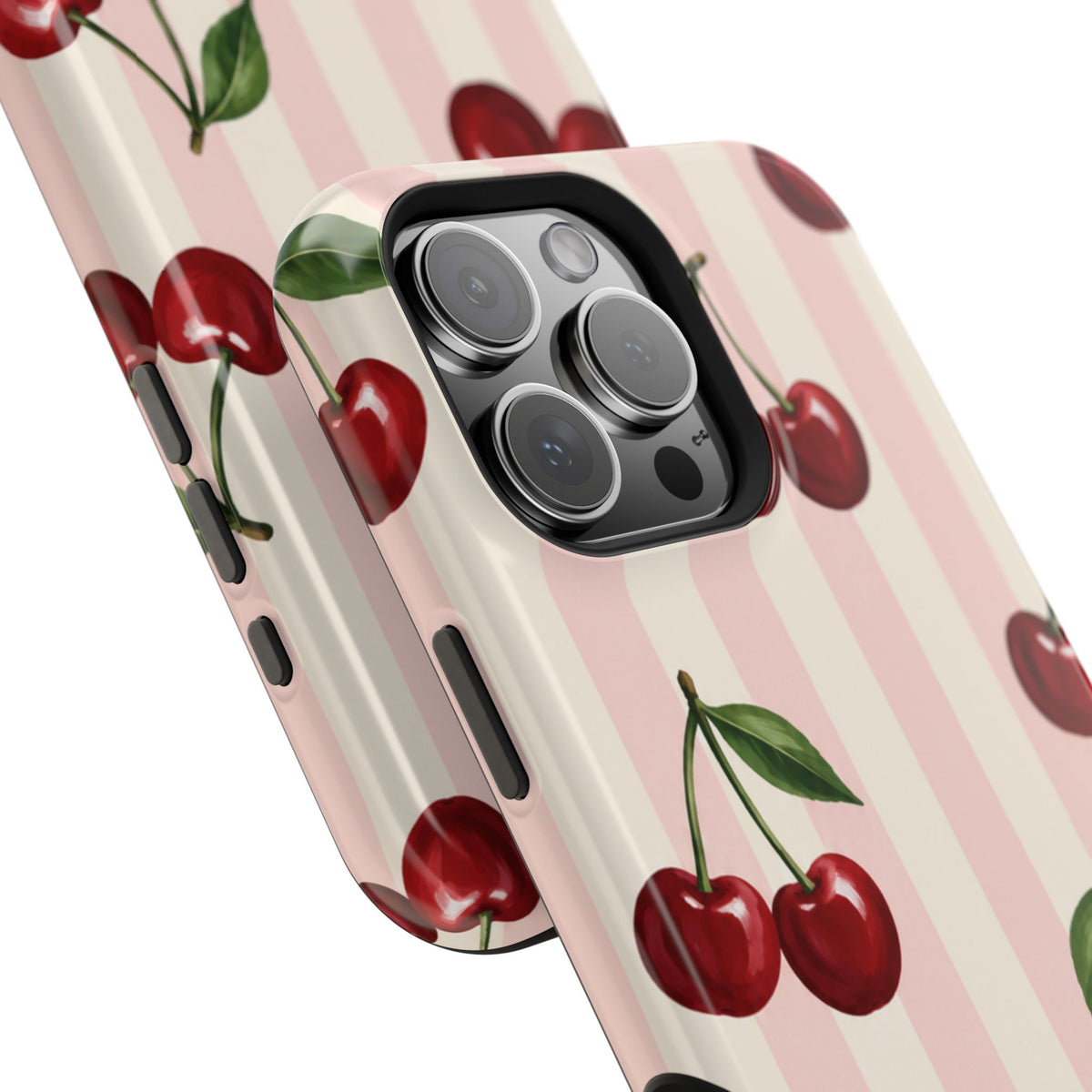 Cherry Stripe Magnetic Phone Case, alternate view