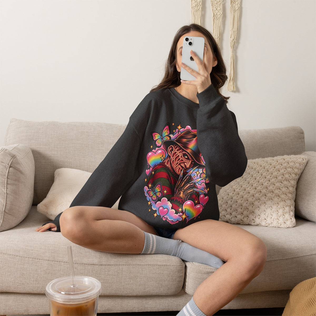 Freddy Krueger Rainbow Crewneck Sweatshirt