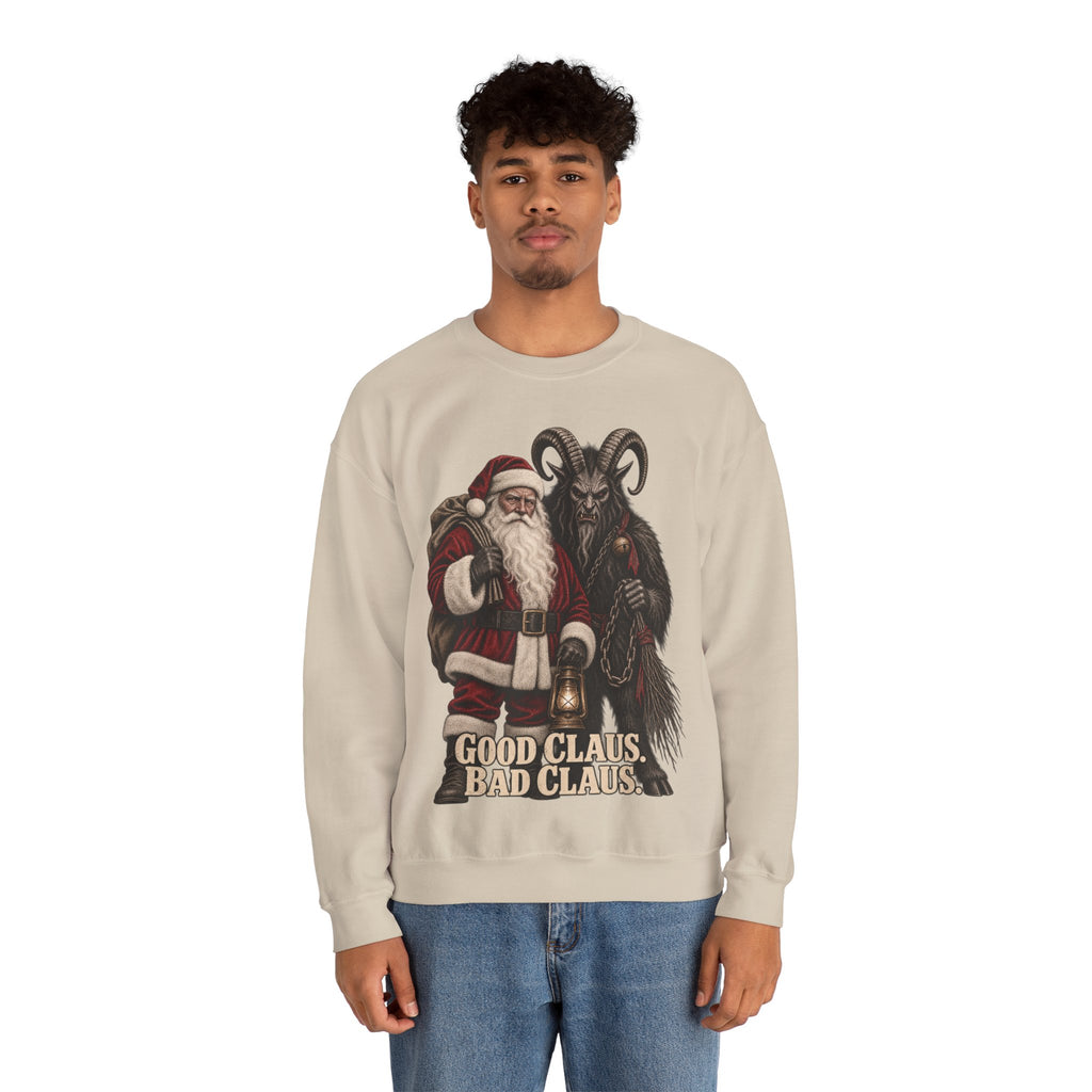 Krampus & Santa Claus Christmas Crewneck Sweater
