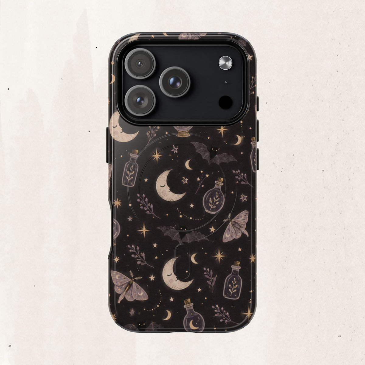 Moon & Moth Magnetic Phone Case — Celestial Protective Tough Case