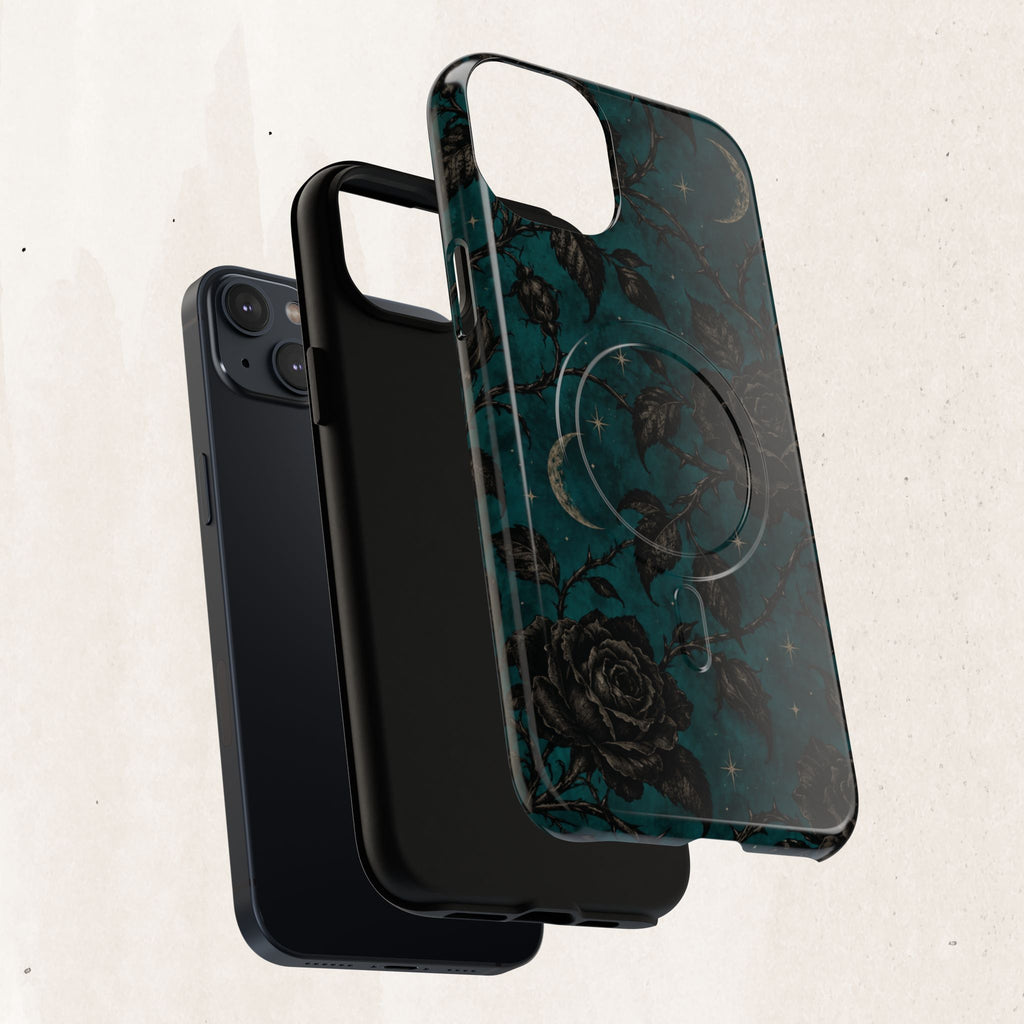 Teal Moon & Black Rose Tough Protective Case
