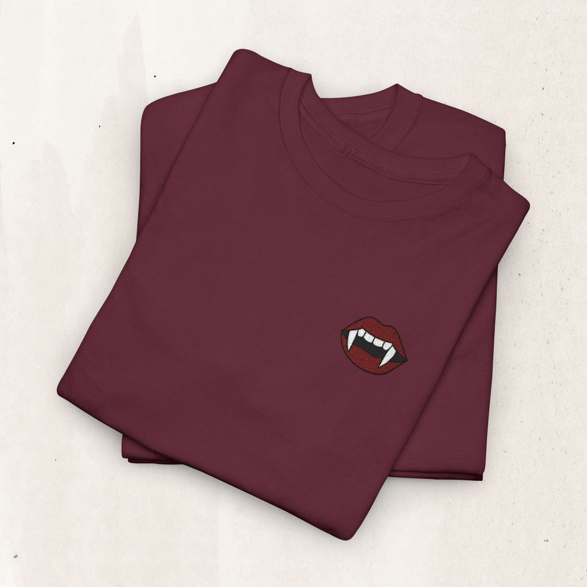 Embroidered Vampire Fangs Tee
