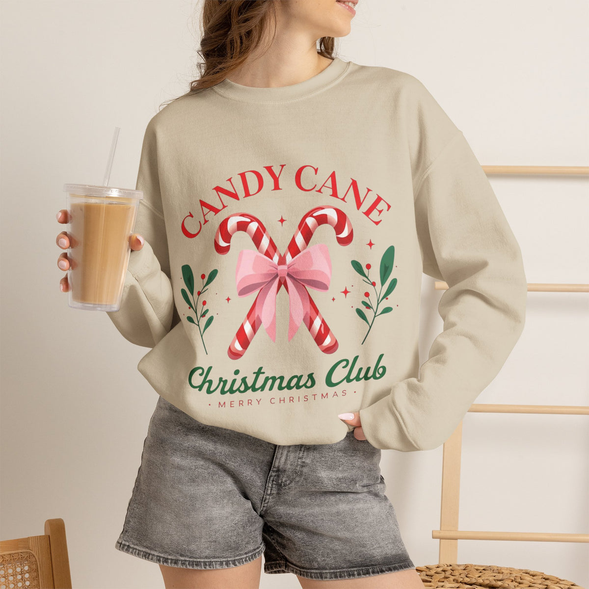 Candy Cane Christmas Club Crewneck Sweatshirt