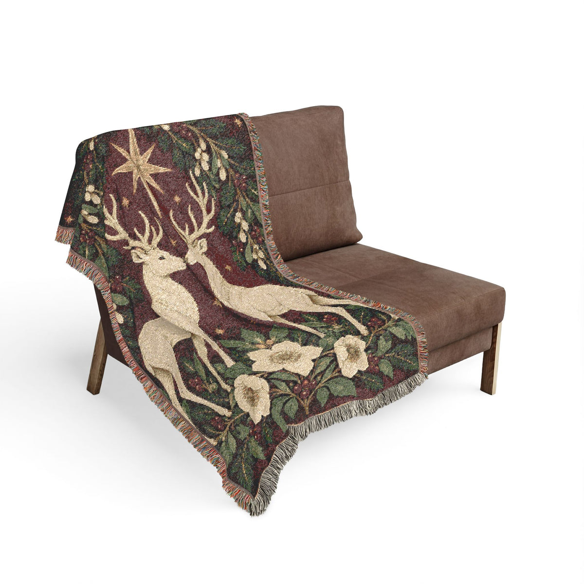 Reindeer Woven Blanket Printify