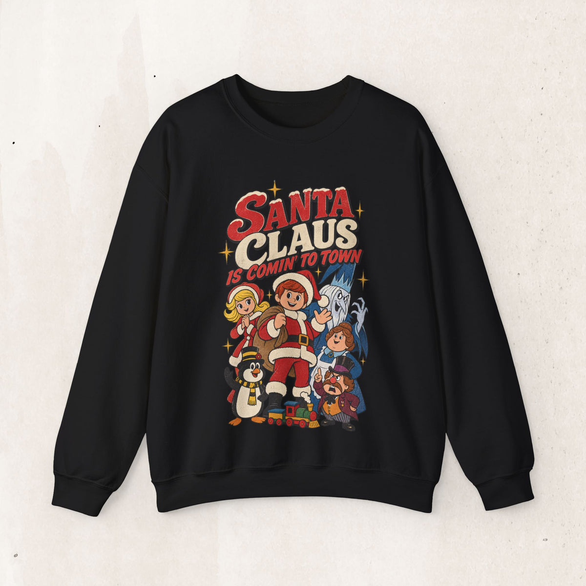Santa Claus Is Comin' to Town Christmas Crewneck Sweatshirt