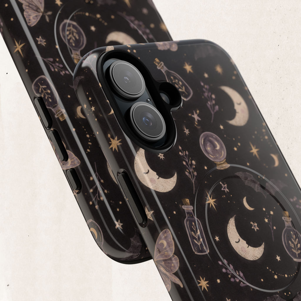 Moon & Moth Magnetic Phone Case — Celestial Protective Tough Case