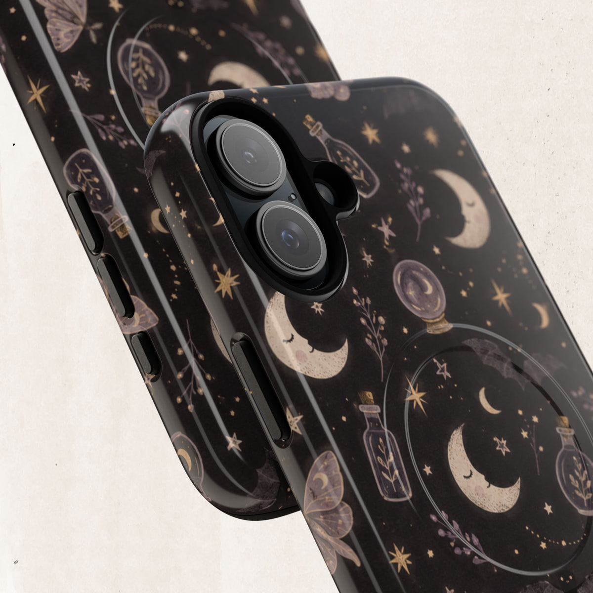 Moon & Moth Magnetic Phone Case — Celestial Protective Tough Case