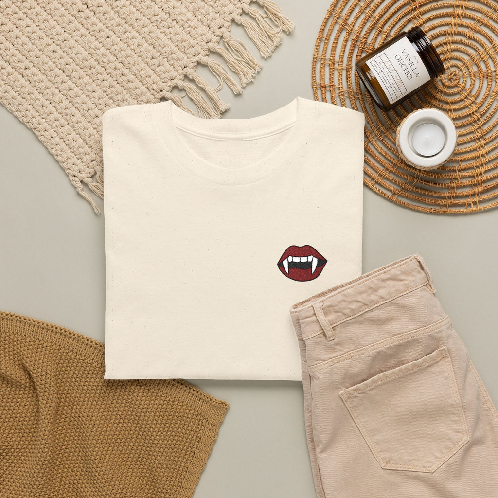 Embroidered Vampire Fangs Tee