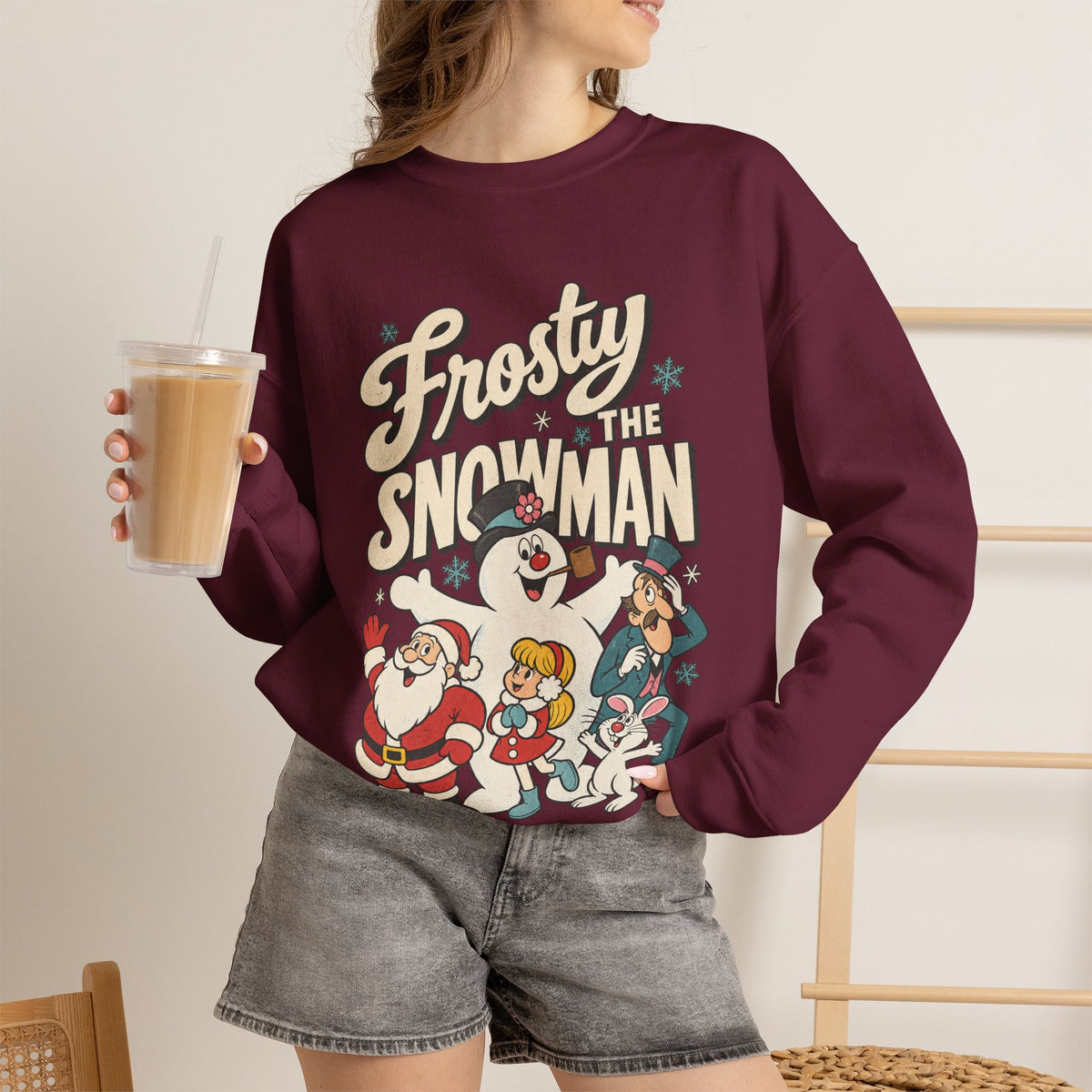 Frosty the Snowman Vintage Holiday Crewneck Sweatshirt Printify