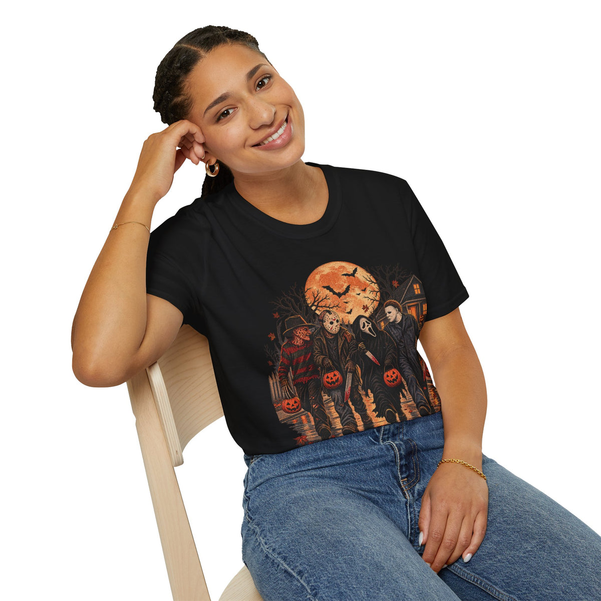 Horror Icons Halloween Tee in Black, alternate view