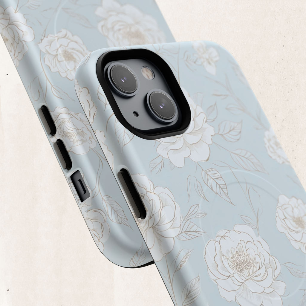 Blue Floral Tough Magnetic Phone Case