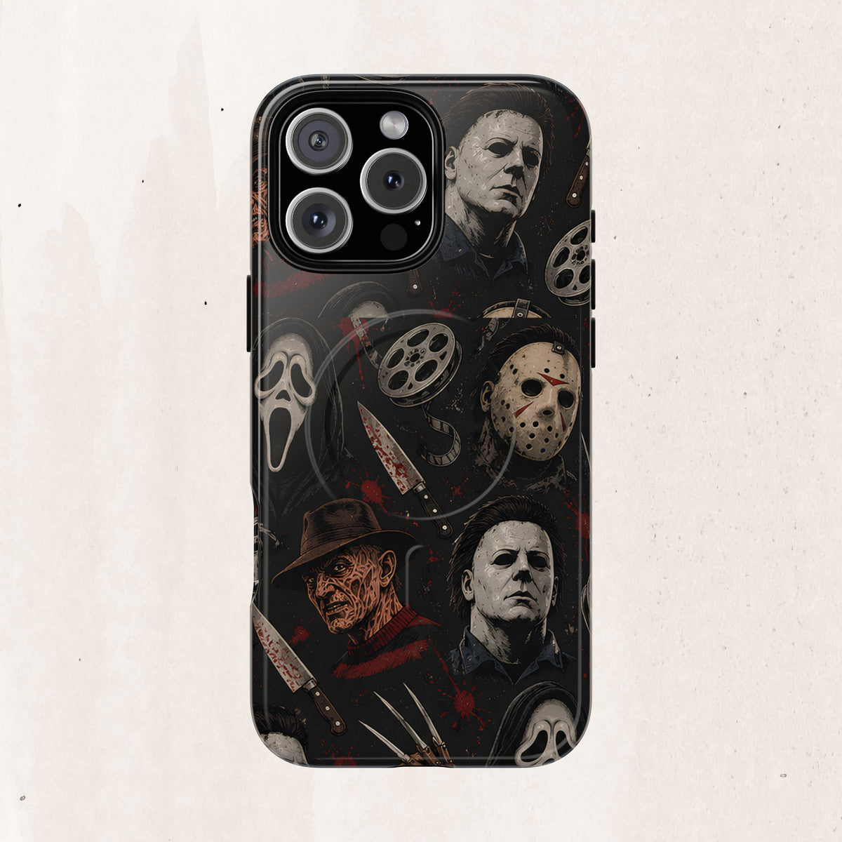 Horror Icons Magnetic Phone Case — Michael Myers, Freddy & Ghost Face Design