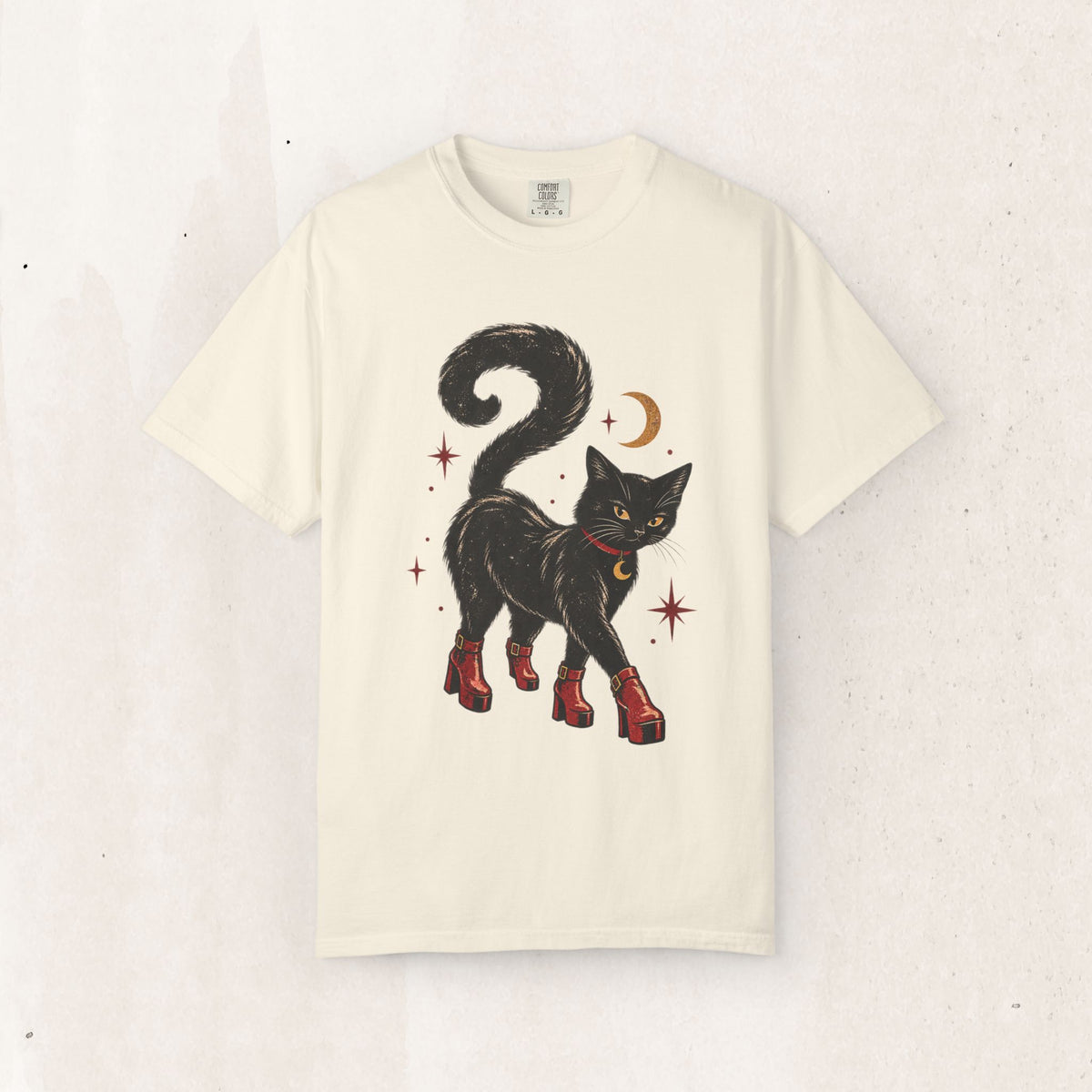 Witchy Cat in Red Boots - Graphic Tee