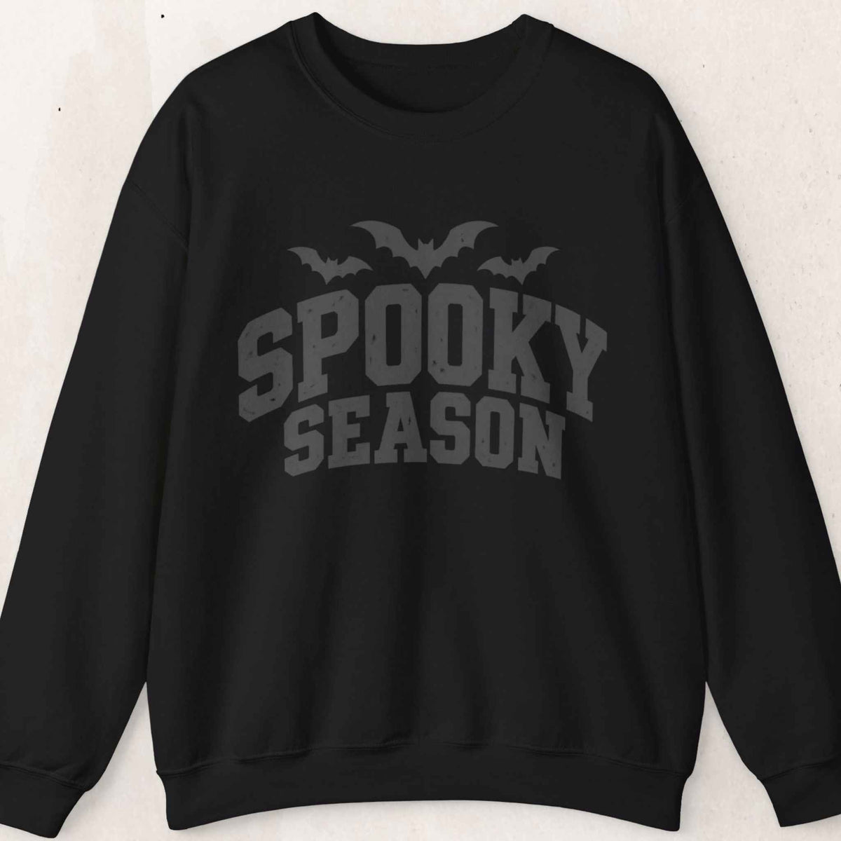 Spooky Season Sweatshirt — Halloween Bat Crewneck – Black