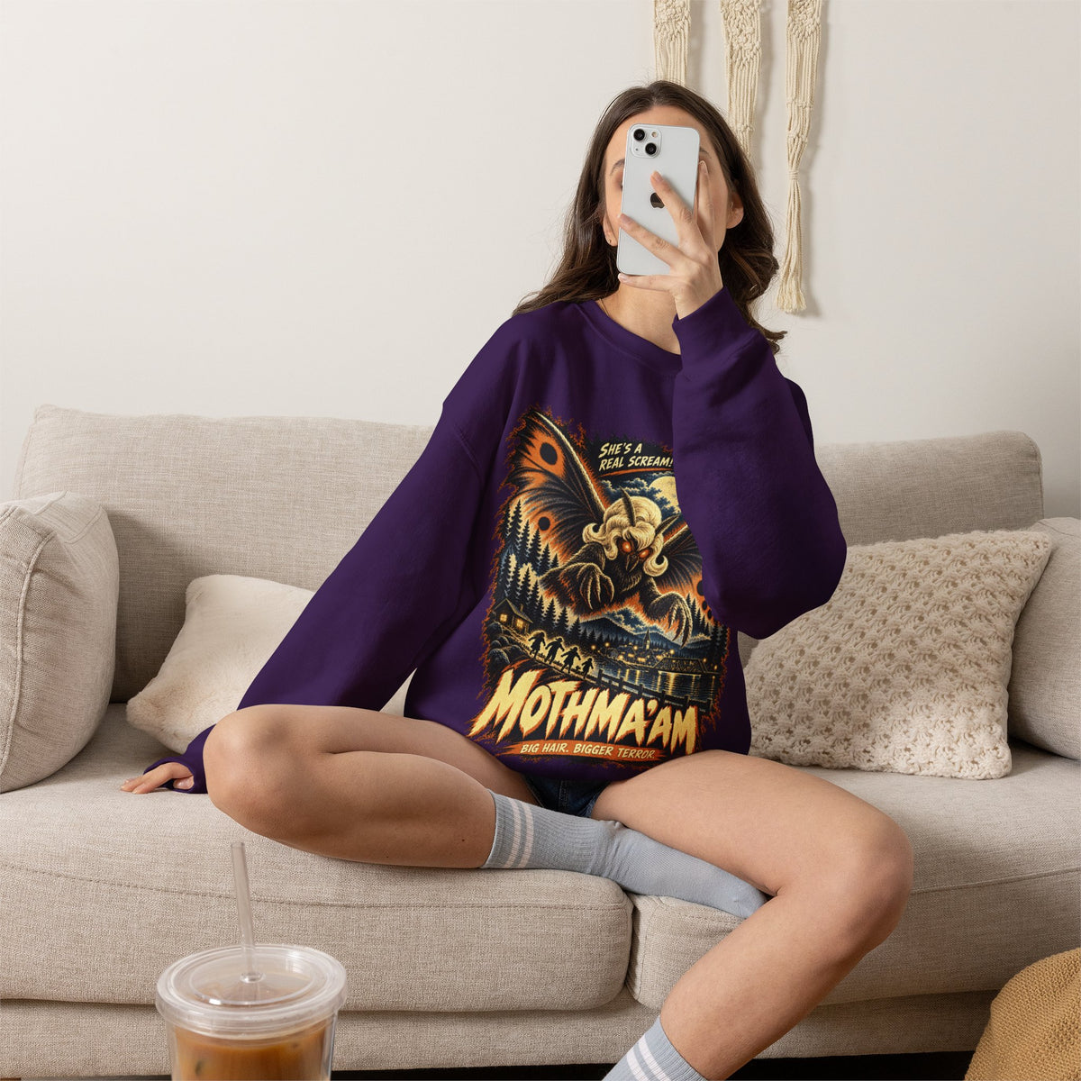 Mothmaam Retro Monster Crewneck Sweatshirt