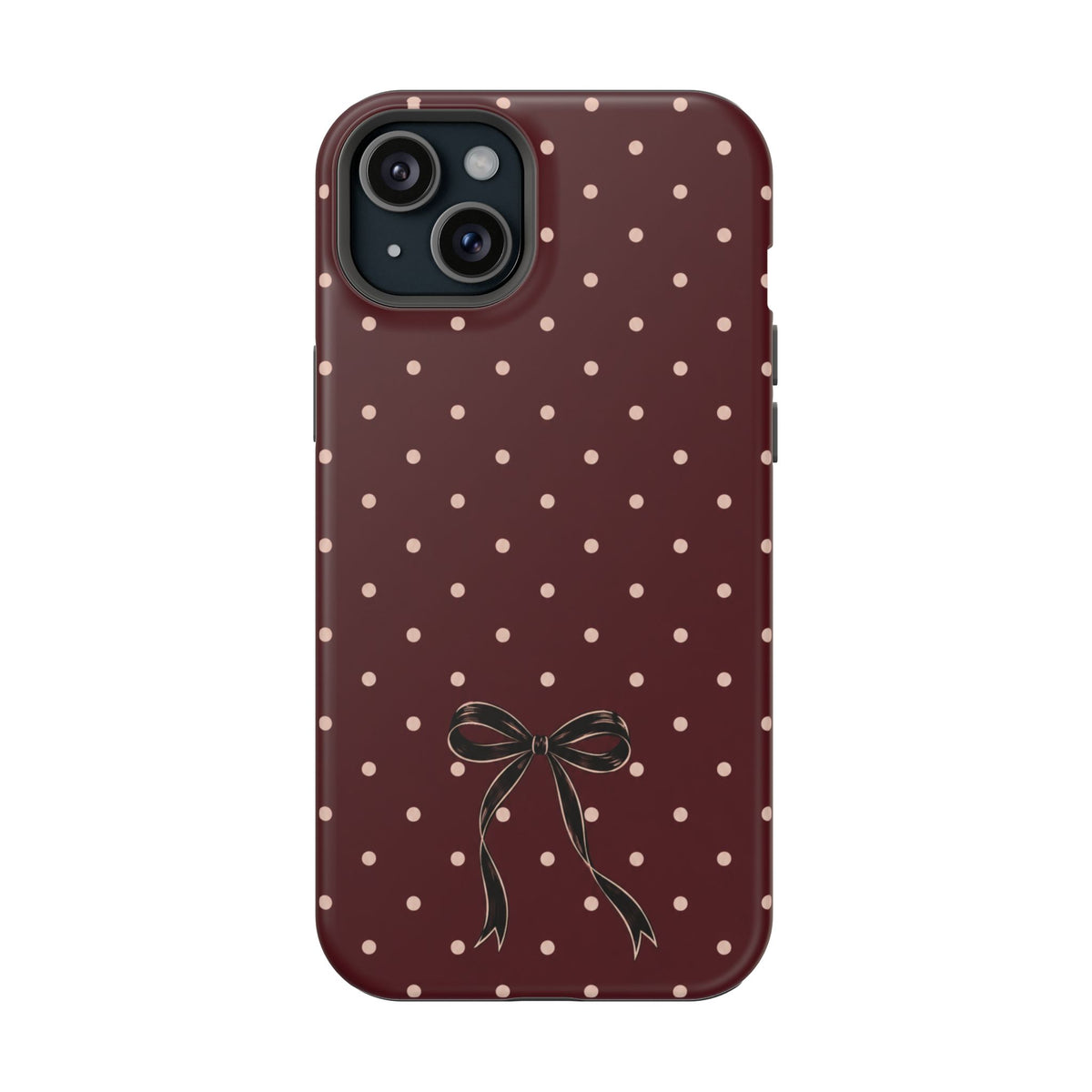 Burgundy Polka Dot Magnetic Phone Case, alternate view