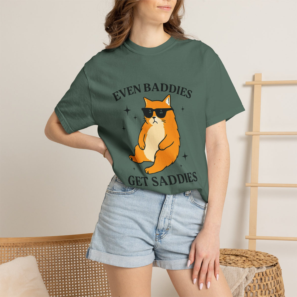 Even Baddies Get Saddies Cat Tee