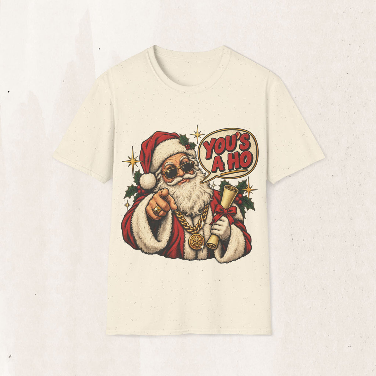 Santa Claus “You’s a Ho” Funny Christmas Tee