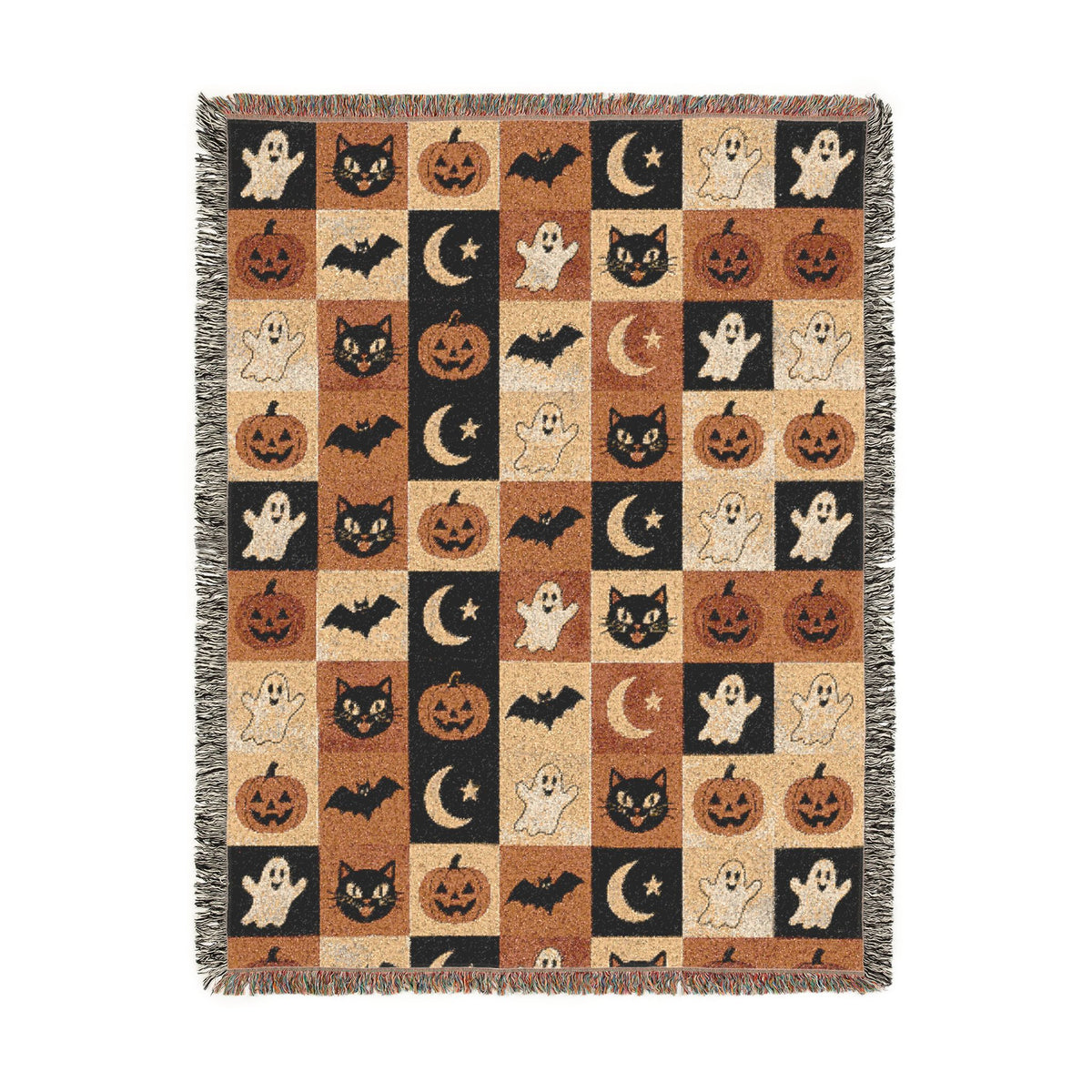 Halloween Patchwork Woven Blanket