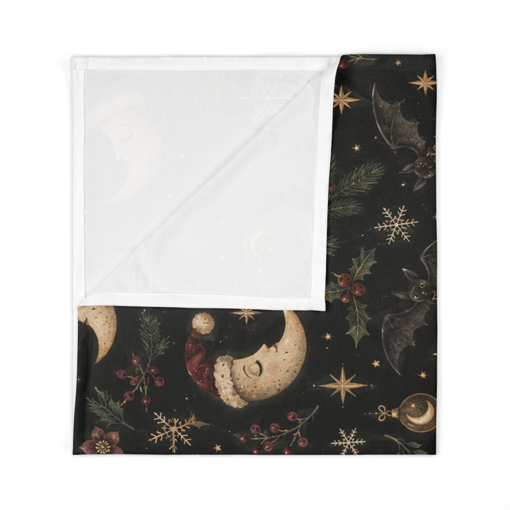 Christmas Moon Baby Swaddle Blanket – Vintage Holiday Celestial Nursery Swaddle