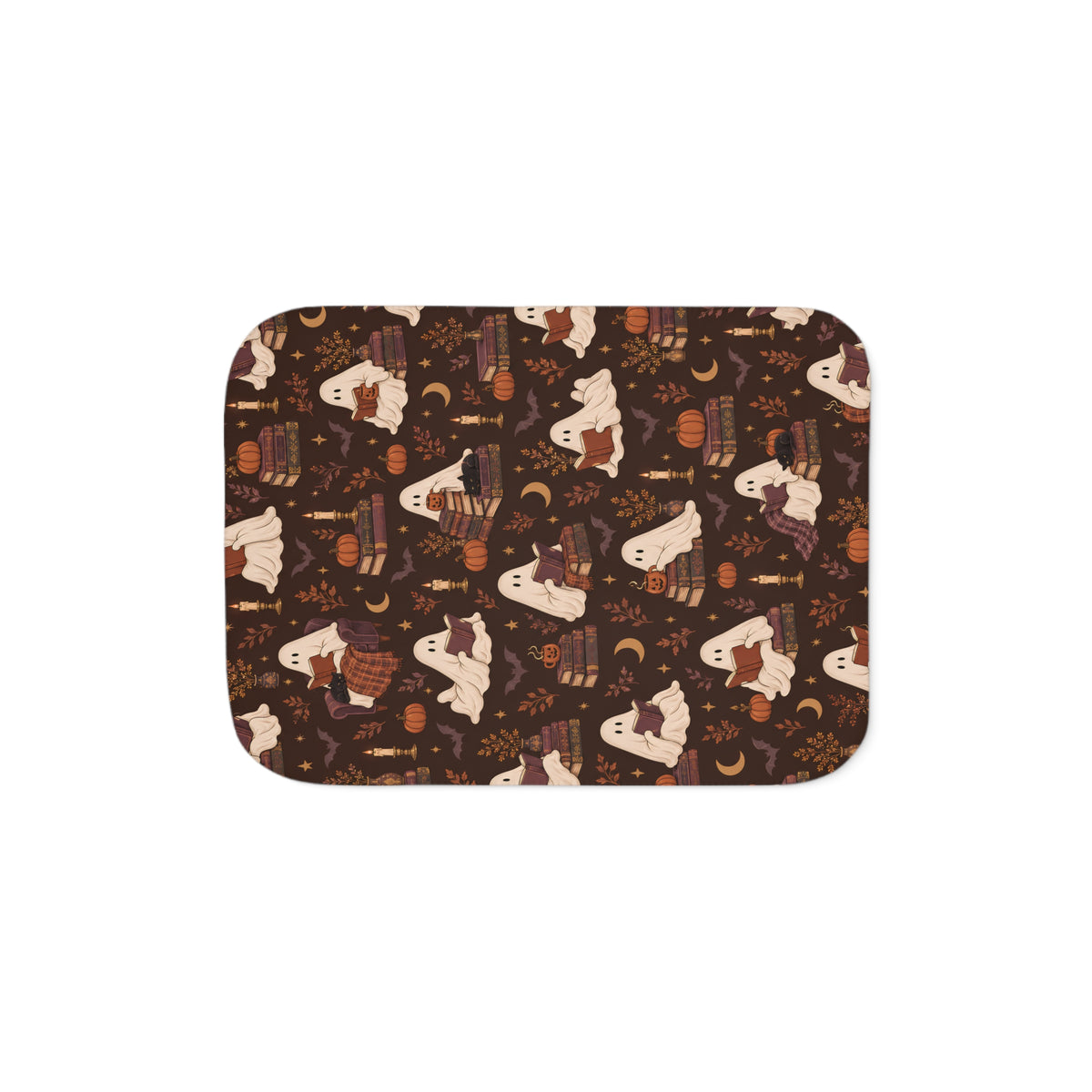 Autumn Ghosts & Books Sherpa Blanket