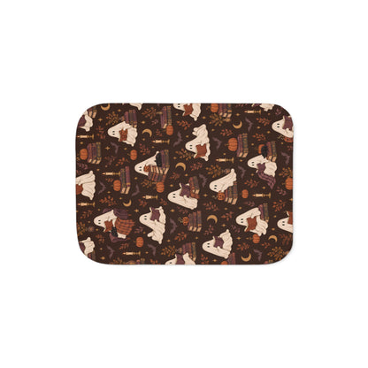 Autumn Ghosts & Books Sherpa Blanket