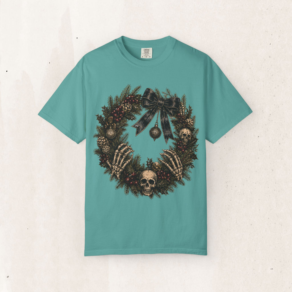 Skulls & Spruce Wreath Tee Printify