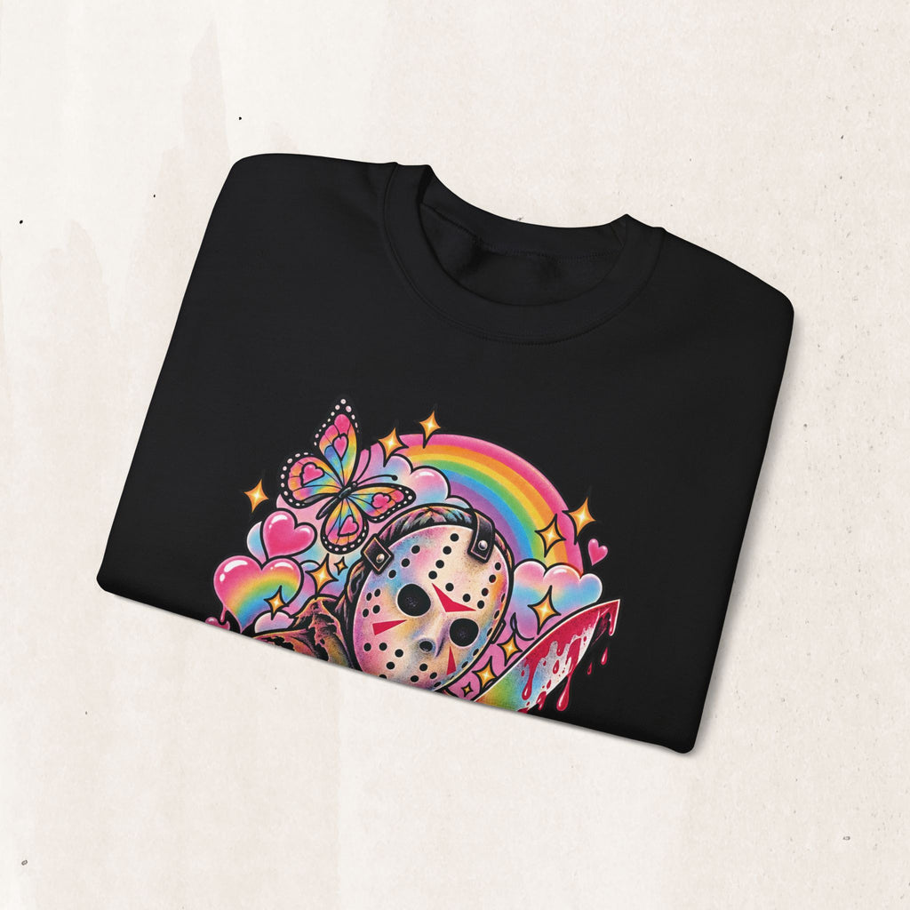 Jason Mask Rainbow Horror Crewneck Sweatshirt