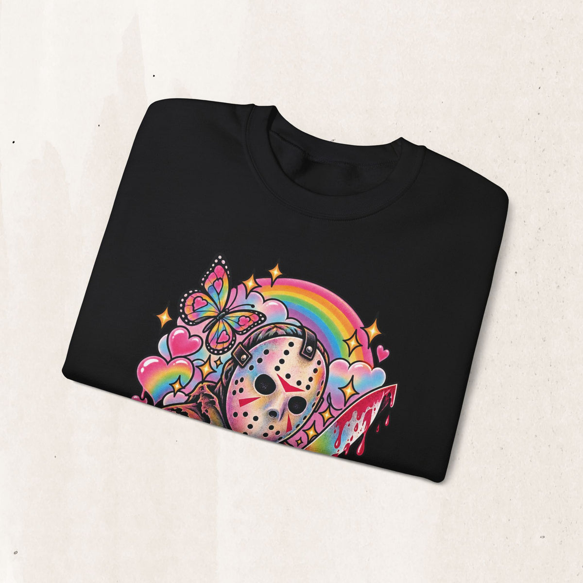 Jason Mask Rainbow Horror Crewneck Sweatshirt