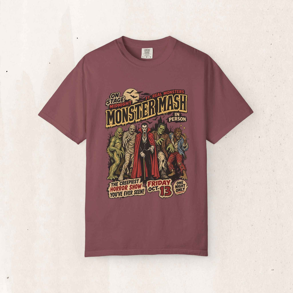 Monster Mash Vintage Horror Tee – Brick