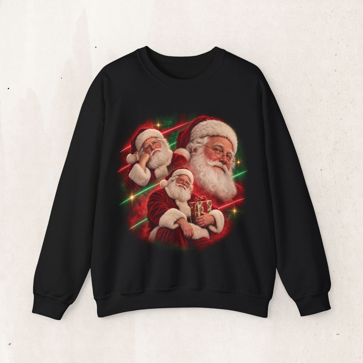 Vintage Santa 80s glamour portrait tacky Christmas sweatshirt