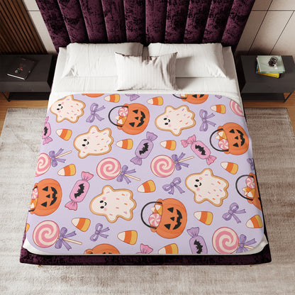 Halloween Candy Sherpa Blanket