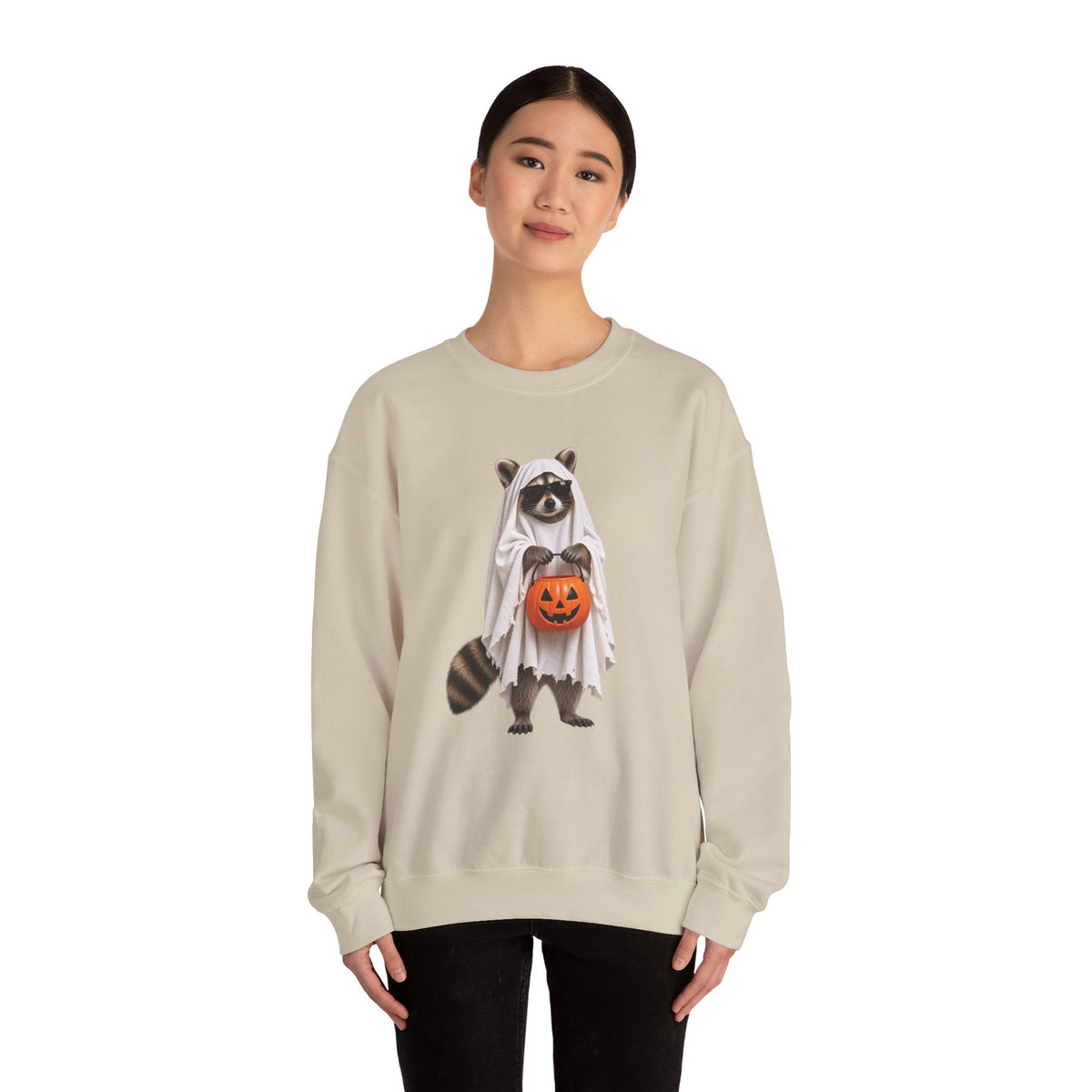 Halloween Raccoon Crewneck Sweatshirt