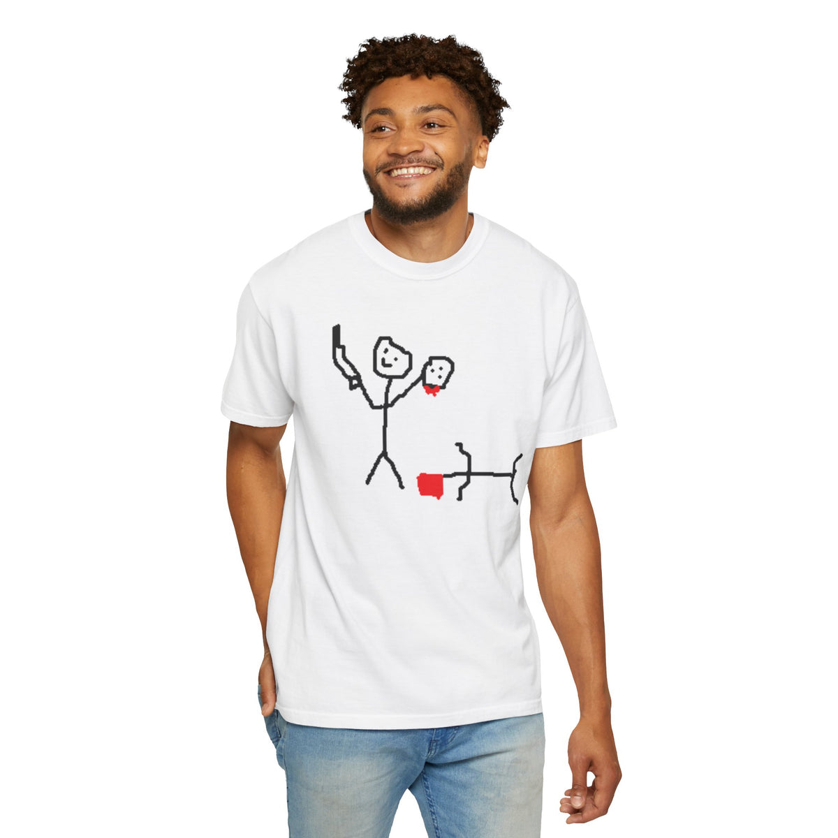 Stick Figure Murder dark humor t-shirt