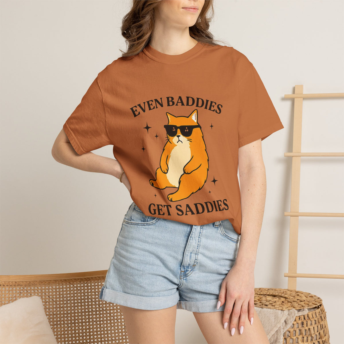 Even Baddies Get Saddies Cat Tee