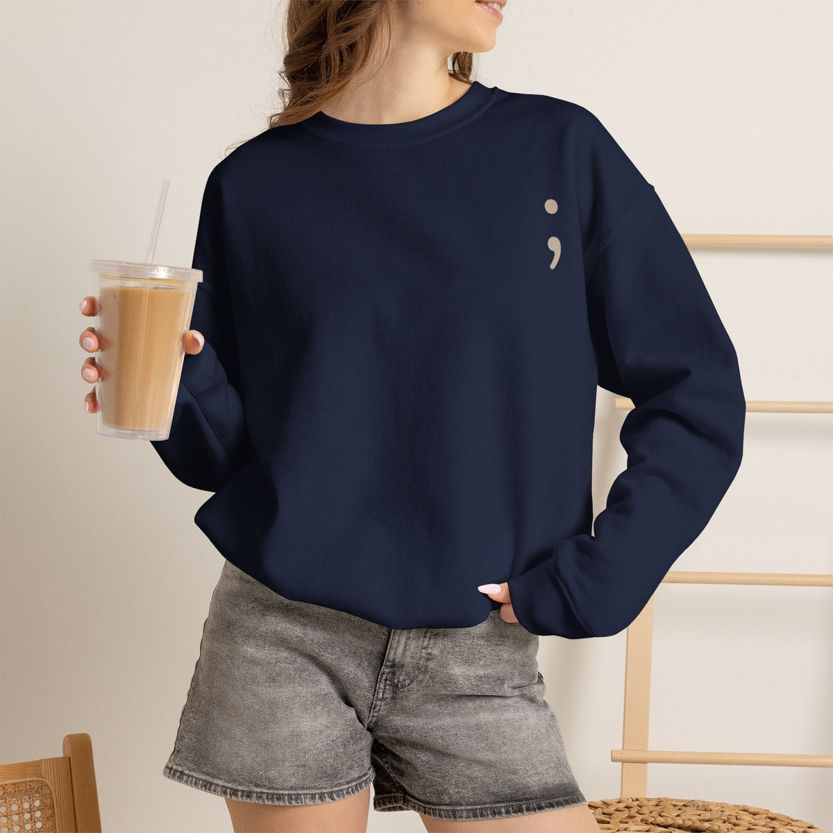 I Got Your Six Crewneck Sweatshirt | Veteran Suicide Awareness Back Print