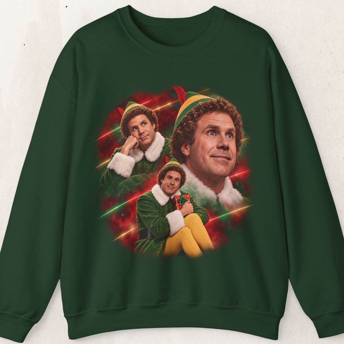 Buddy the Elf Christmas movie crewneck sweatshirt by Wicked Thread Society